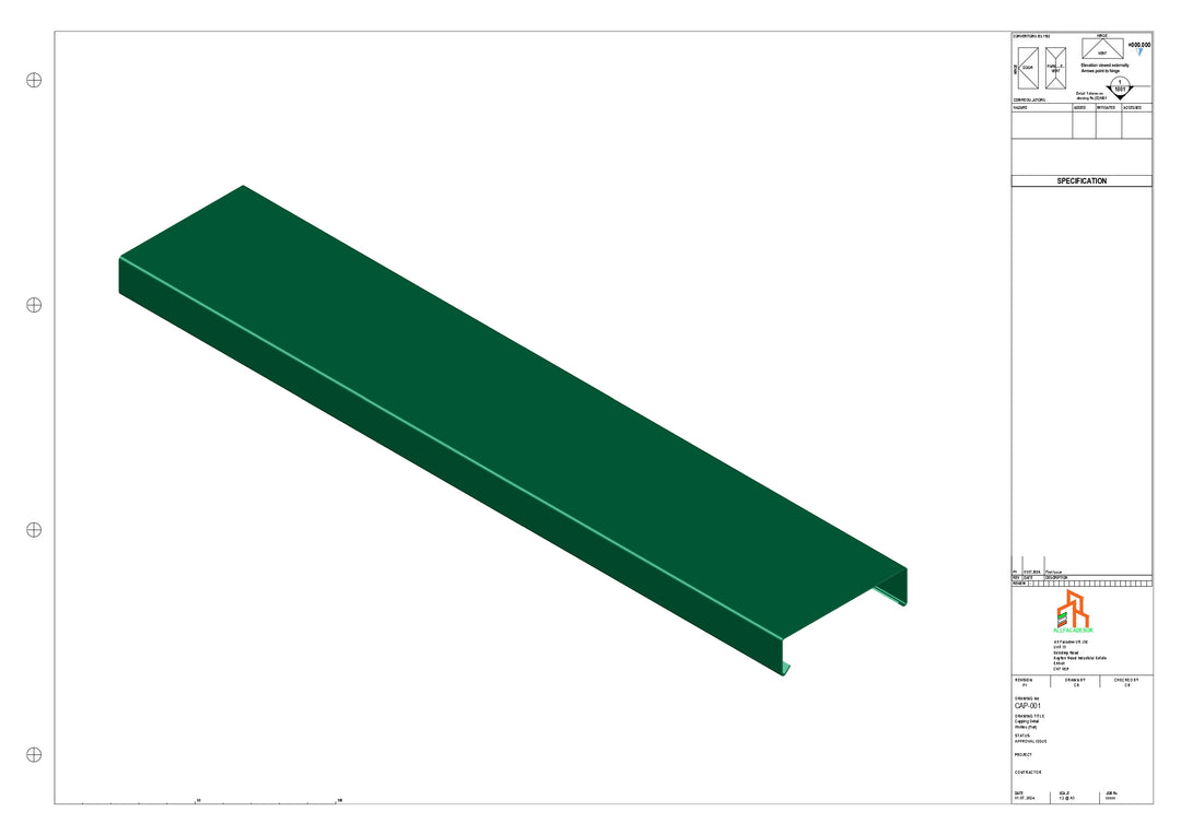 Aluminium Capping - Type 1 - Straight - 3000mm