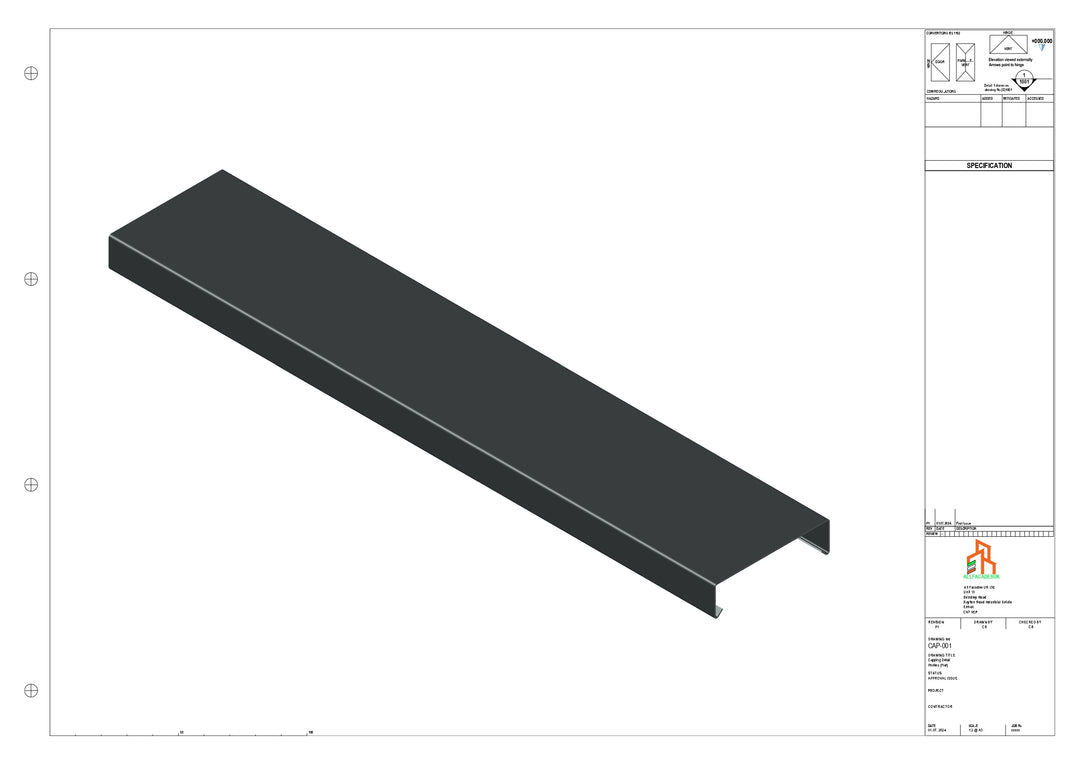 Aluminium Capping - Type 1 - Straight - 3000mm