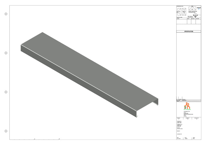 Aluminium Capping - Type 1 - Straight - 3000mm