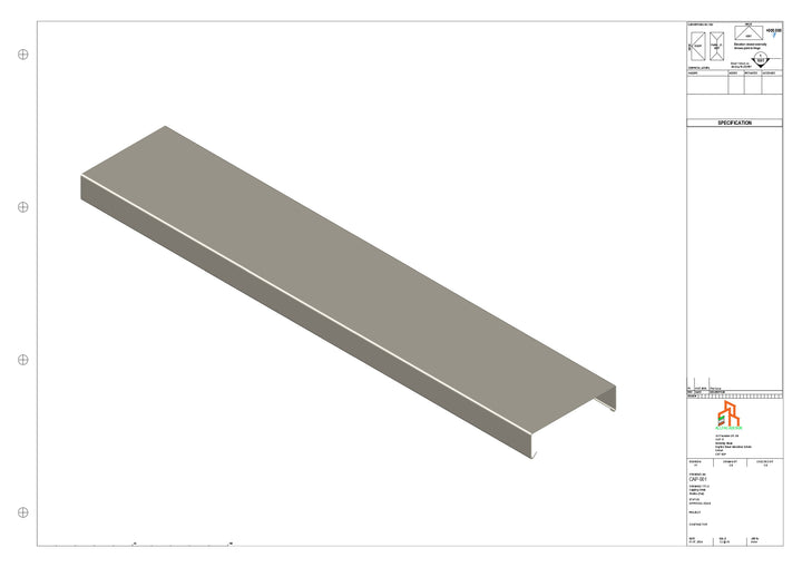 Aluminium Capping - Type 1 - Straight - 3000mm
