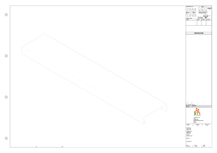 Aluminium Capping - Type 1 - Straight - 3000mm