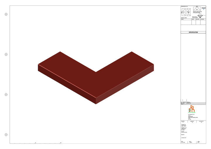Aluminium Capping - Type 1 - 90 Degree Int/Ext corner - 300x300