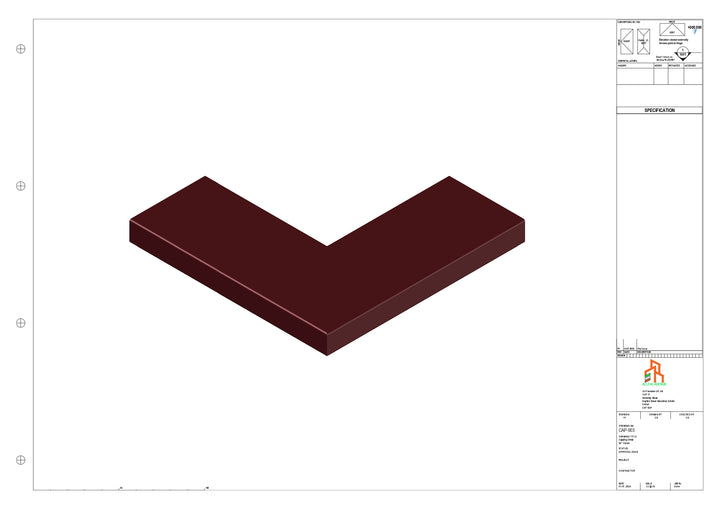 Aluminium Capping - Type 1 - 90 Degree Int/Ext corner - 300x300
