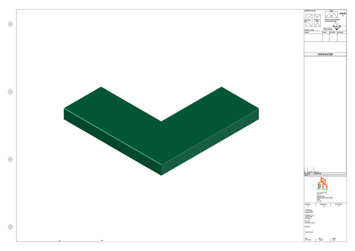 Aluminium Capping - Type 1 - 90 Degree Int/Ext corner - 300x300