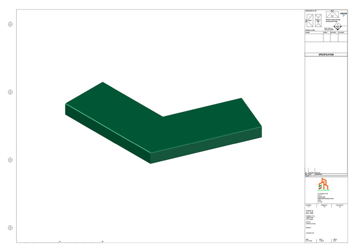 Aluminium Capping - Type 1 - 112.5 Degree Int/Ext corner - 300x300