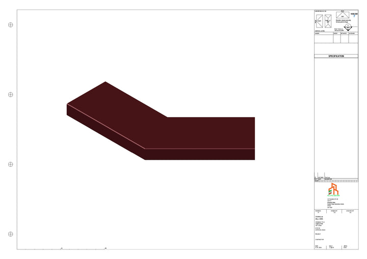 Aluminium Capping - Type 1 - 135 Degree Int/Ext corner - 300x300
