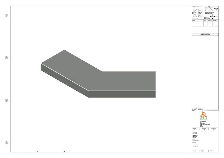 Aluminium Capping - Type 1 - 135 Degree Int/Ext corner - 300x300