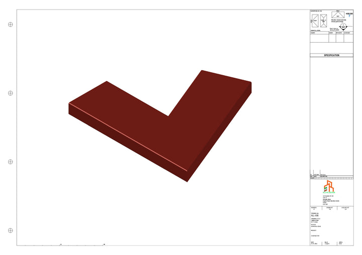 Aluminium Capping - Type 1 - 67.5 Degree Int/Ext corner - 300x300