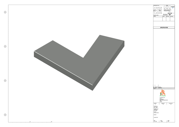 Aluminium Capping - Type 1 - 67.5 Degree Int/Ext corner - 300x300