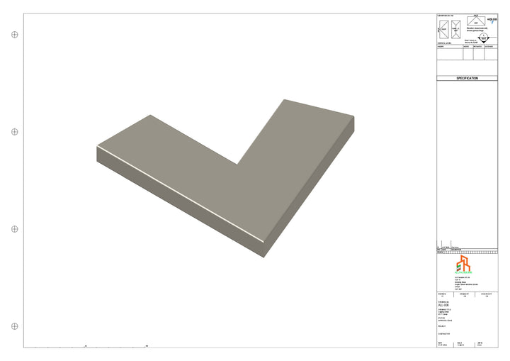 Aluminium Capping - Type 1 - 67.5 Degree Int/Ext corner - 300x300