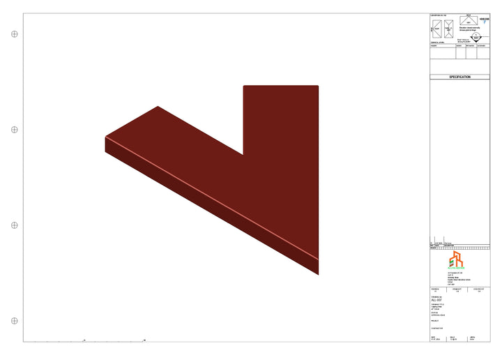 Aluminium Capping - Type 1 - 45 Degree Int/Ext corner - 300x300