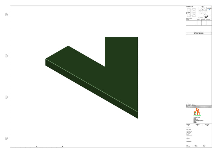 Aluminium Capping - Type 1 - 45 Degree Int/Ext corner - 300x300