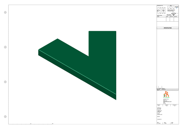 Aluminium Capping - Type 1 - 45 Degree Int/Ext corner - 300x300