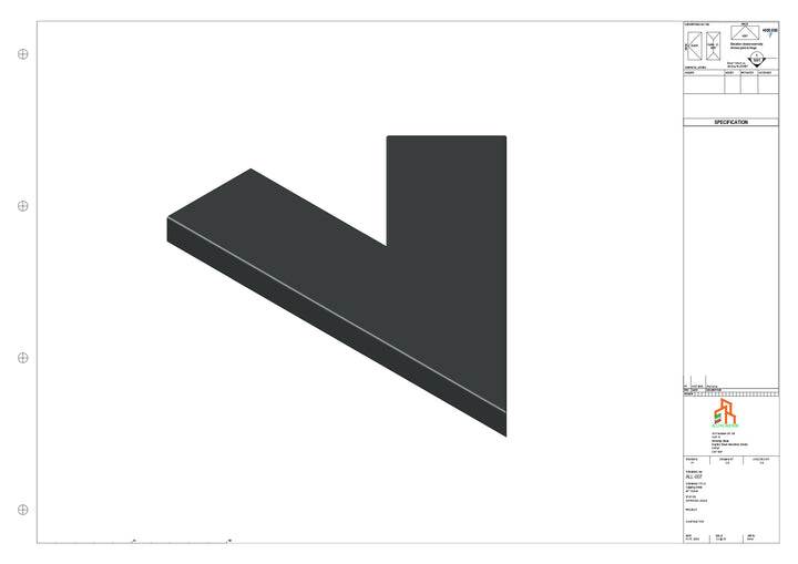 Aluminium Capping - Type 1 - 45 Degree Int/Ext corner - 300x300