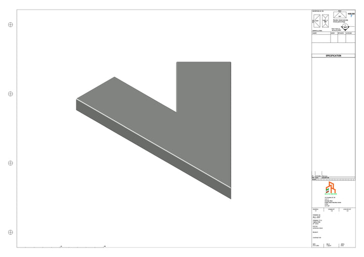 Aluminium Capping - Type 1 - 45 Degree Int/Ext corner - 300x300