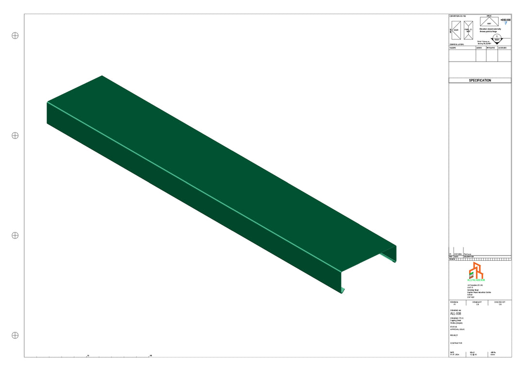 Aluminium Capping - Type 2 - Straight - 3000mm