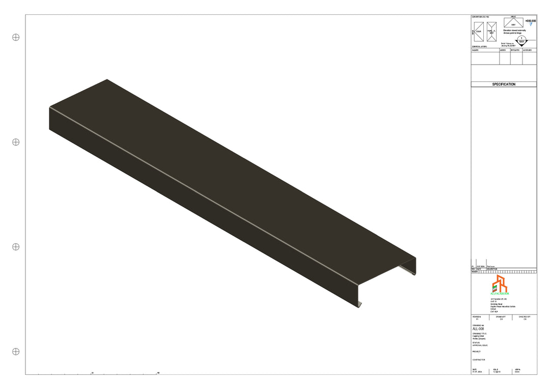 Aluminium Capping - Type 2 - Straight - 3000mm
