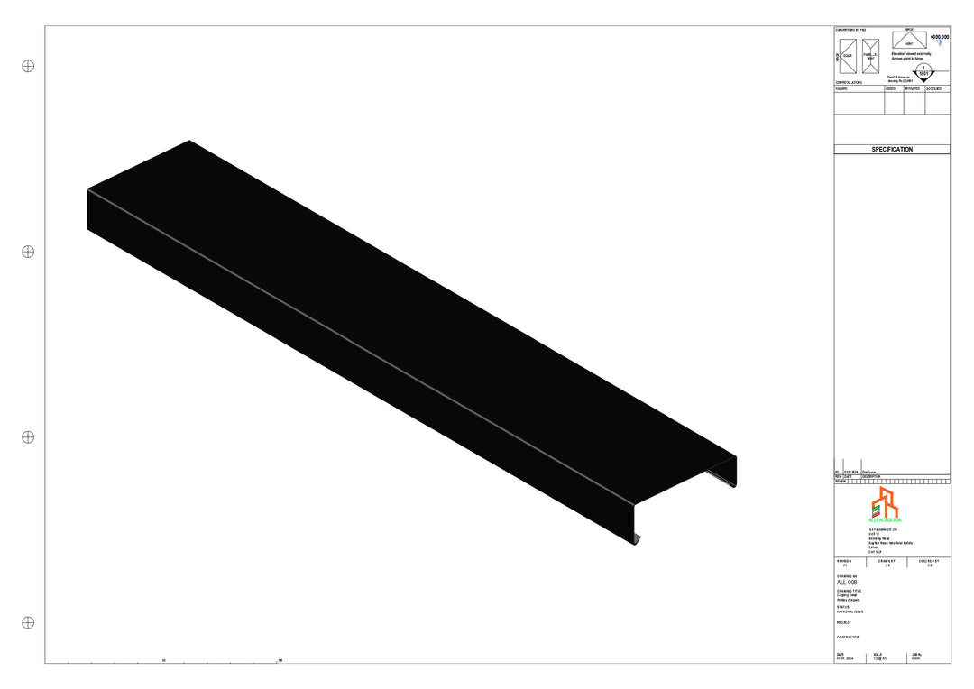 Aluminium Capping - Type 2 - Straight - 3000mm