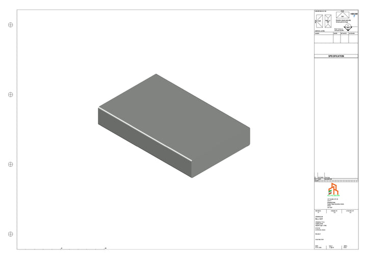 Aluminium Capping - Type 1 - Stopend - 300mm
