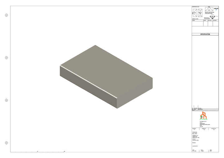 Aluminium Capping - Type 1 - Stopend - 300mm