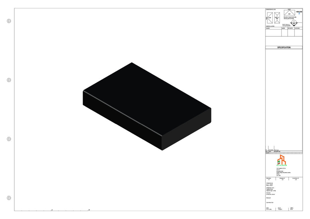 Aluminium Capping - Type 1 - Stopend - 300mm