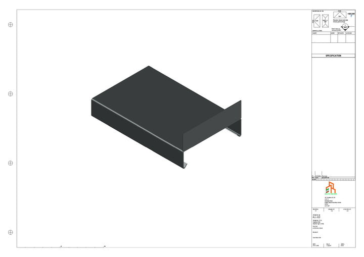 Aluminium Capping - Type 1 - Stopend - 01  - 300mm