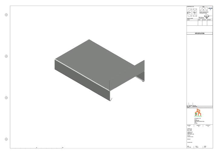 Aluminium Capping - Type 1 - Stopend - 01  - 300mm