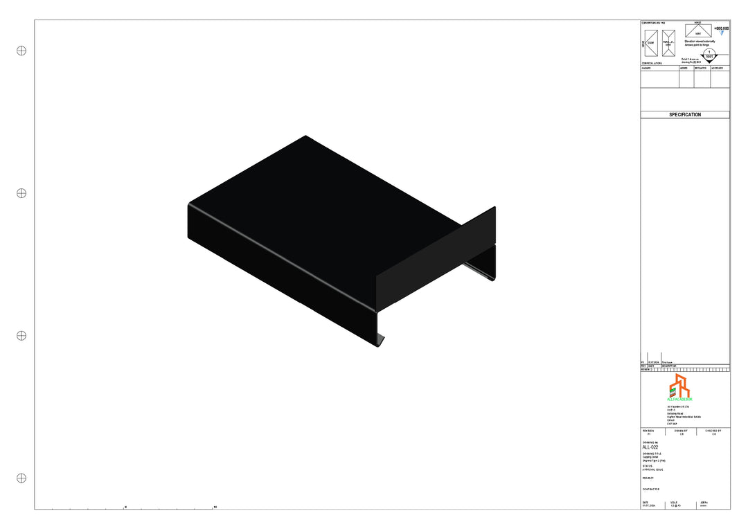 Aluminium Capping - Type 1 - Stopend - 01  - 300mm