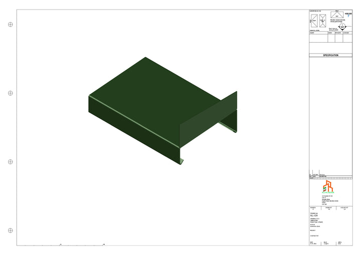 Aluminium Capping - Type 2 - Stopend - 01 -300mm