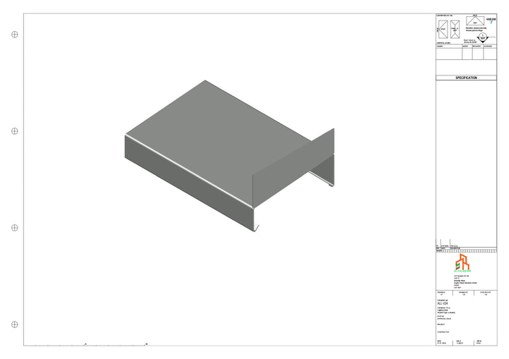 Aluminium Capping - Type 2 - Stopend - 01 -300mm