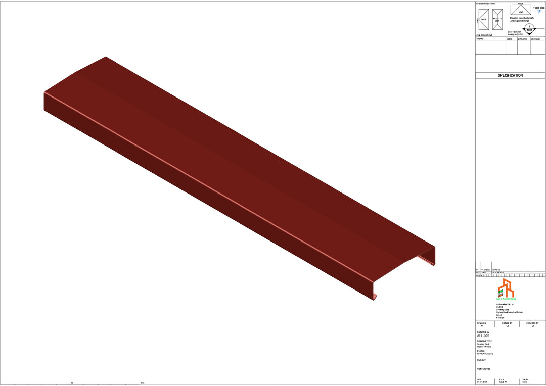 Aluminium Capping - Type 3 - Straight - 3000mm
