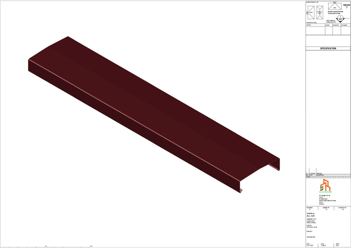 Aluminium Capping - Type 3 - Straight - 3000mm
