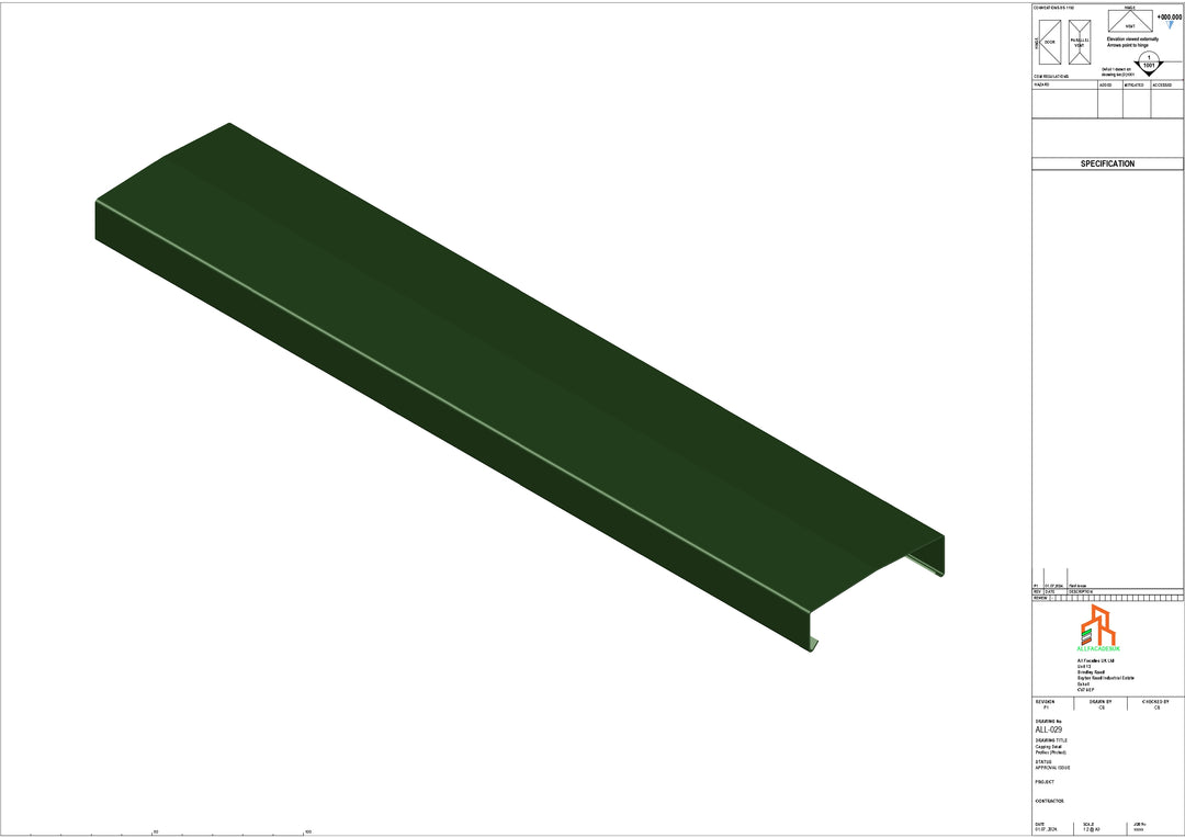 Aluminium Capping - Type 3 - Straight - 3000mm