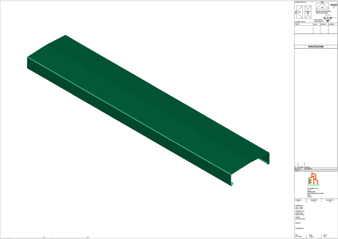 Aluminium Capping - Type 3 - Straight - 3000mm