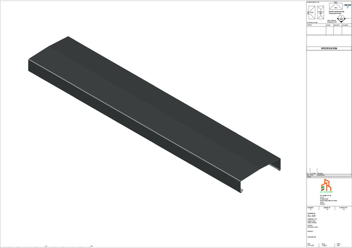 Aluminium Capping - Type 3 - Straight - 3000mm
