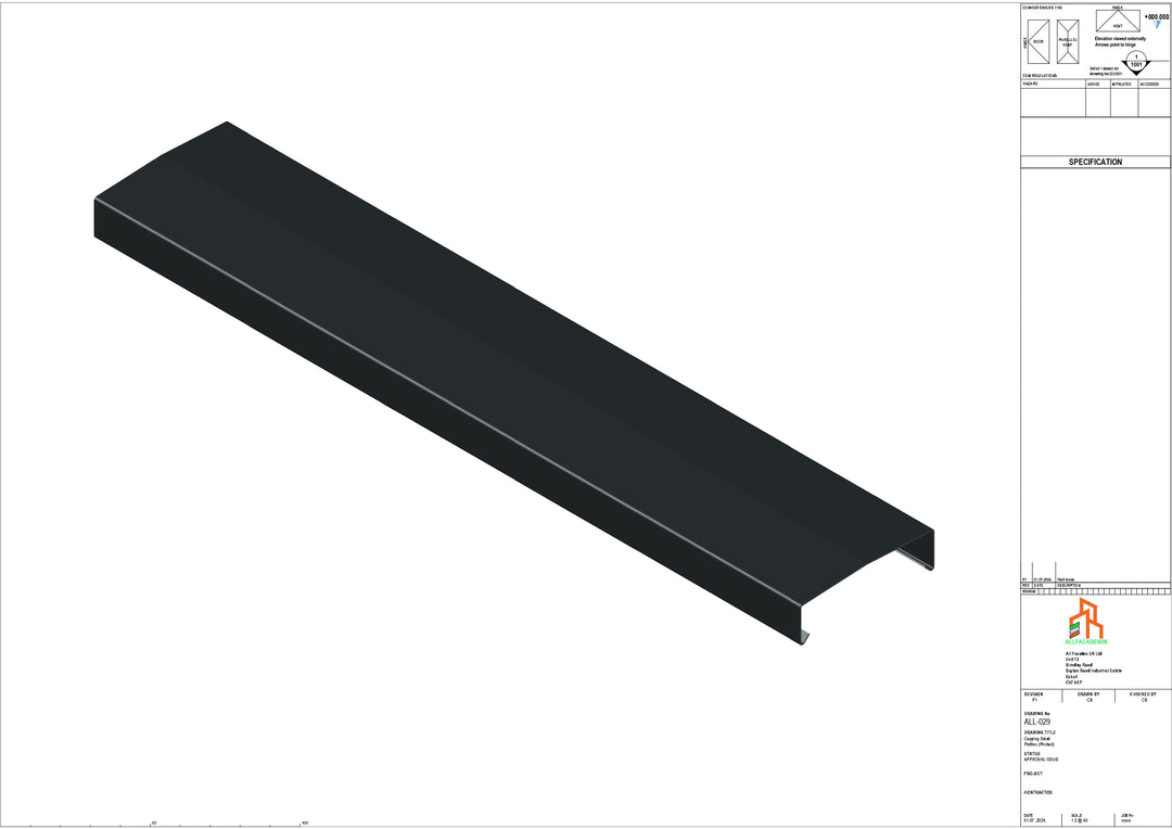 Aluminium Capping - Type 3 - Straight - 3000mm