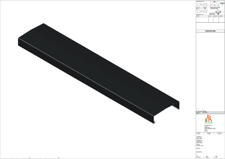 Aluminium Capping - Type 3 - Straight - 3000mm