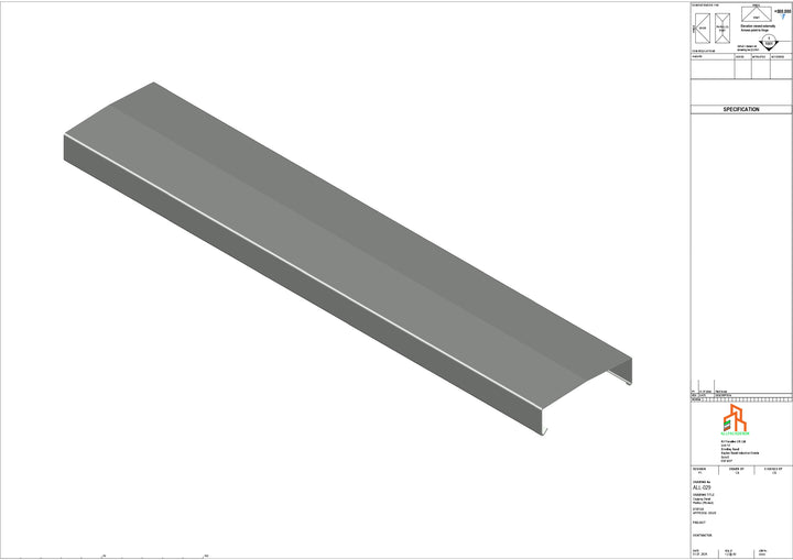 Aluminium Capping - Type 3 - Straight - 3000mm