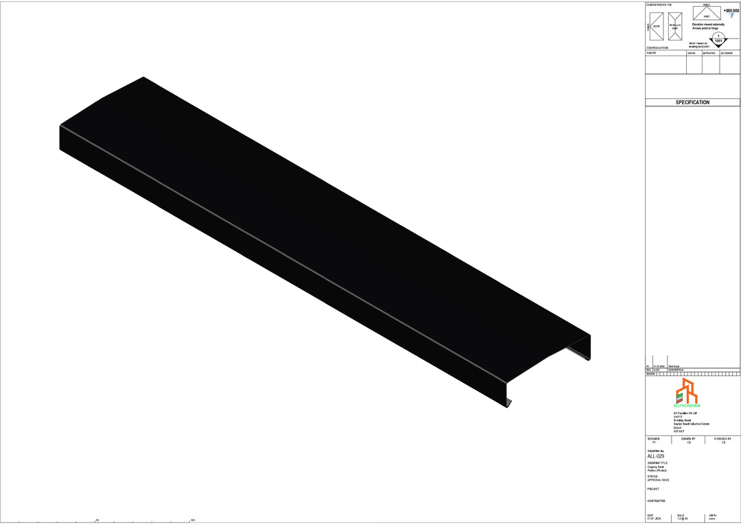 Aluminium Capping - Type 3 - Straight - 3000mm