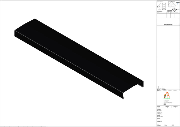 Aluminium Capping - Type 3 - Straight - 3000mm