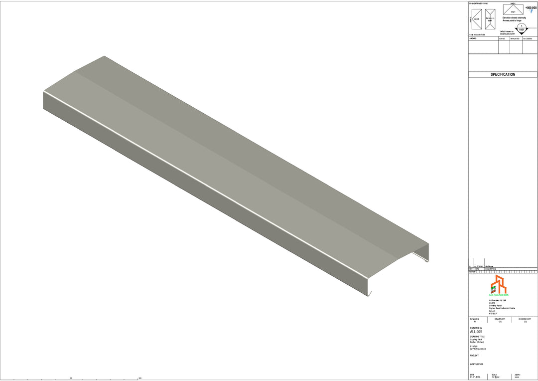 Aluminium Capping - Type 3 - Straight - 3000mm