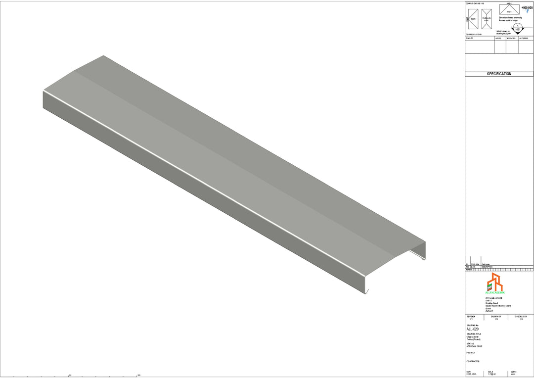 Aluminium Capping - Type 3 - Straight - 3000mm