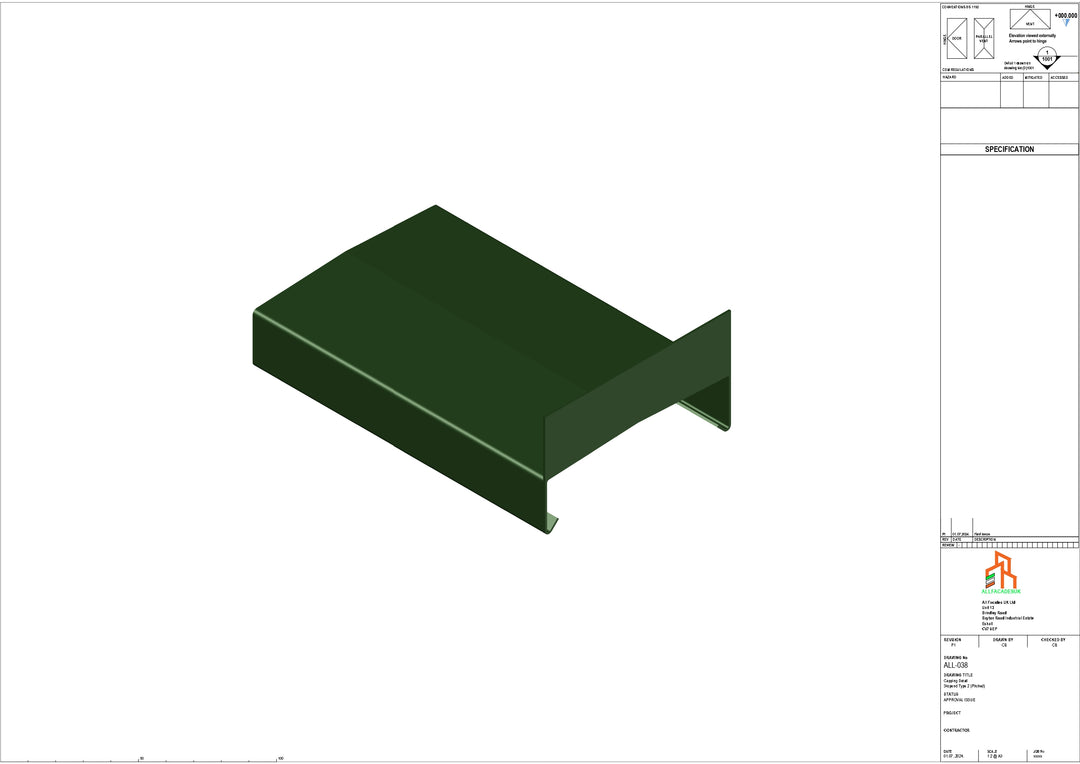 Aluminium Capping - Type 3 - Stopend - 01 -300mm