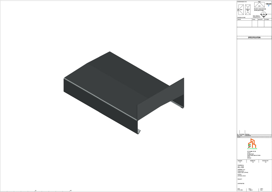 Aluminium Capping - Type 3 - Stopend - 01 -300mm