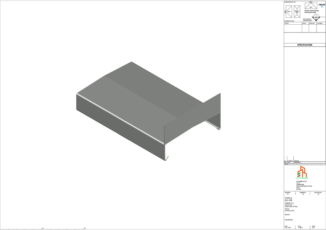 Aluminium Capping - Type 3 - Stopend - 01 -300mm