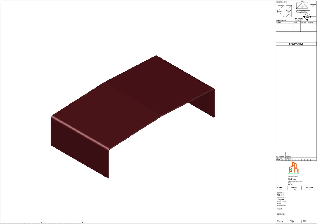 Aluminium Capping - Type 3 - Butt Strap - 100mm