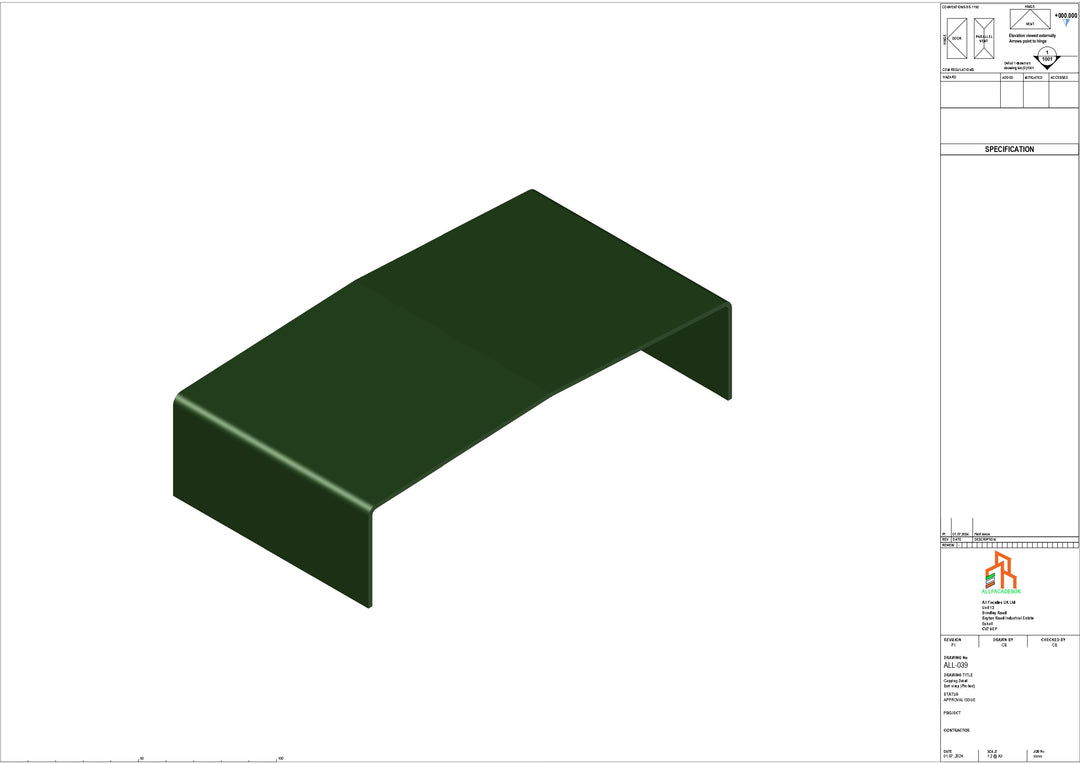 Aluminium Capping - Type 3 - Butt Strap - 100mm