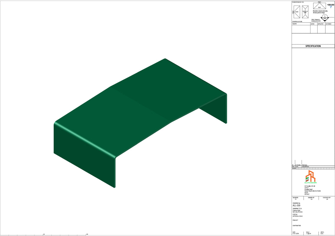 Aluminium Capping - Type 3 - Butt Strap - 100mm