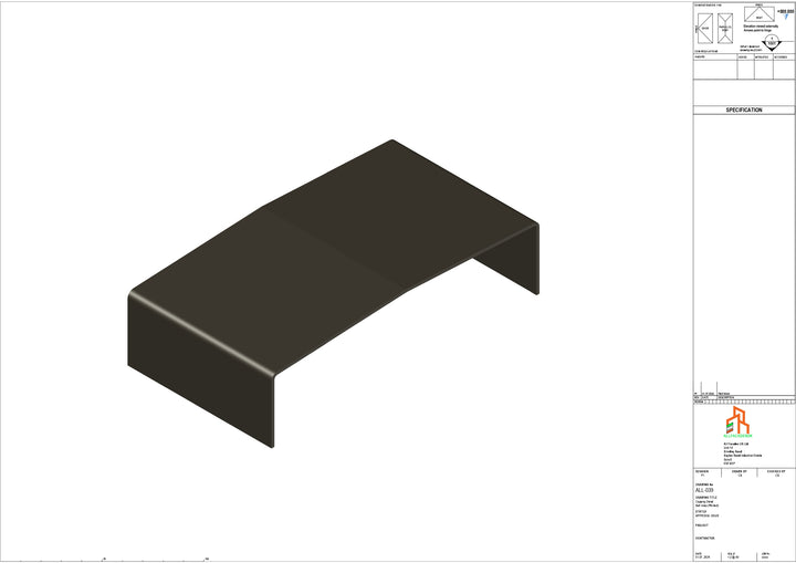 Aluminium Capping - Type 3 - Butt Strap - 100mm