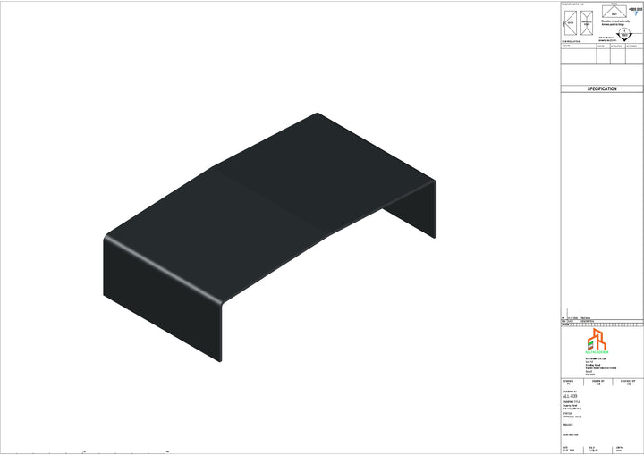 Aluminium Capping - Type 3 - Butt Strap - 100mm